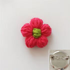Handmade Knitted Flower Brooch Pin Jewelry Women Dress Clothes Simple Lapel Pin