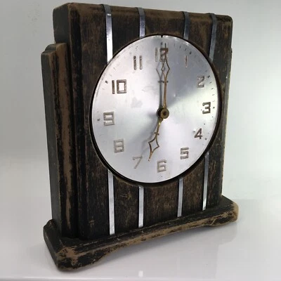 Antigo Relógio Gilbert Art Deco Madeira EUA ** PROJETO relógio reparo ou peça ** LEIA - Imagem 1 de 4