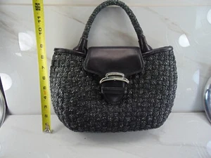 Cole Haan WOVEN Black Classic Inner Pockets Double Handle Tote Bag MSRP $250.00 - Picture 1 of 8