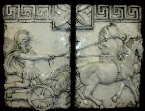 Roman Chariot Wall Plaque 2 Piece Home Art Décor - Picture 1 of 1