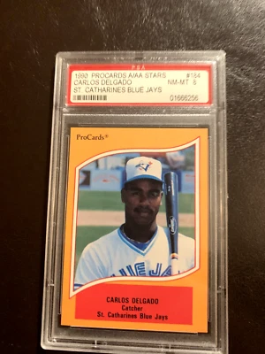 1990 ProCards A & AA Carlos Delgado #184 PSA 8 - Image 1 of 2