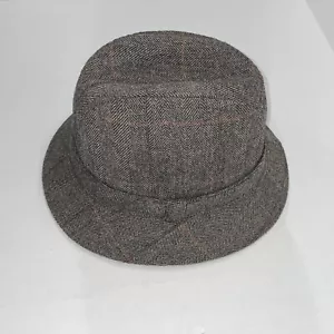 Pendleton Wolle Fedora Fischerhut Kappe - gräulich mit rot - hergestellt in den USA - Medium - Bild 1 von 5