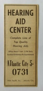 1959 Hörgerätezentrum Werbung Atlantic City, New Jersey - Bild 1 von 1