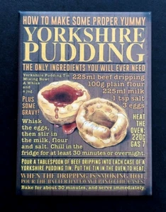 YORKSHIRE PUDDING RECIPE FRIDGE MAGNET (BRAND NEW) - Picture 1 of 2