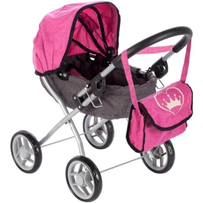 MalPlay Puppenwagen Little Princess Kinderwagen zusammenklappbar Spielzeug
