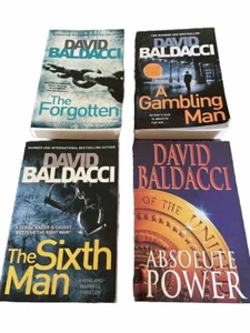 David Baldacci Books x 4 A Gambling Man, The Forgotten, Absolute Power Sixth Man - Picture 1 of 13