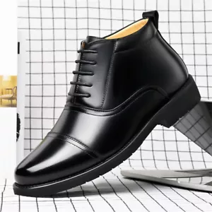Para hombre Impermeables Botas de Nieve Cálidas Invierno Top Alto Negocios Formales Zapatos de Cuero - Imagen 1 de 12