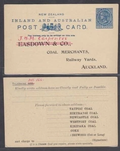 NEW ZEALAND 1890 QV 1d. BLUE POSTCARD PRIVATE POSTAL STATIONERY (ID:30/D46427) - Picture 1 of 1