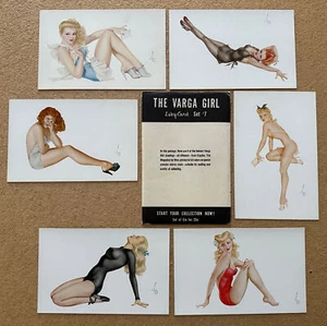 SCARCE The VARGA GIRL Esky-Card Set #7 - 6 Sexy PIN-UP 4.5"x7" 1943 Postcards - Picture 1 of 2