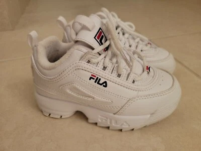 FILA DISRUPTOR II INF WHITE NAVY RED 7FM00038 125  Toddler US SIZE  10 - Image 1 of 4