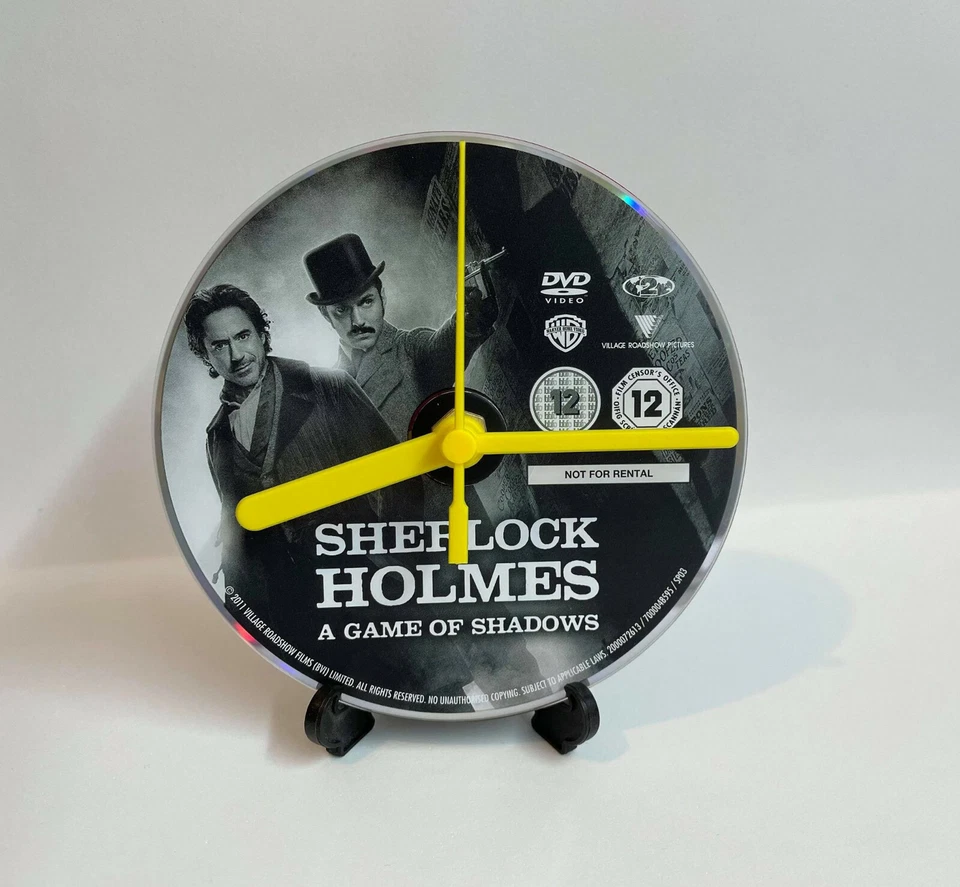Sherlock Holmes  DVD CD CLOCK Upcycled Gift Idea  - Image 1 of 1