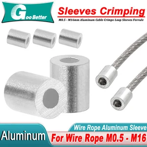 Aluminum Swage Crimps Sleeves Wire Rope Cable Ferrules For Stainless Steel Wire - Picture 1 of 30