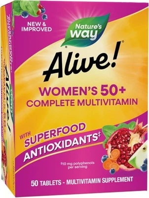 Nature's Way Alive! Mujer 50+ Multivitamínico 50 Comprimidos Envío Rápido Gratis Foto 1 de 4