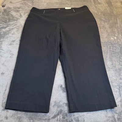 Pantalones capri remaches de la colección JM para mujer talla 2X pantalones cortos negros profundos nuevos Foto 1 de 4