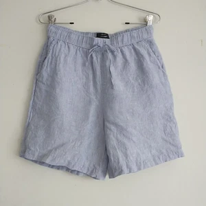 Tahari Shorts Damen S blau 100% Leinen Pull On Kordelzug Tasche Küste Strand - Bild 1 von 6