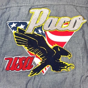 Chaqueta Vaquera Vintage Paco EE. UU. - Águila Bordada Bandera Americana Gráfico M - Imagen 1 de 11