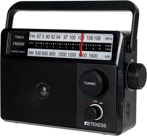 Radio portátil TR633, red eléctrica y batería de radio AM FM, antena externa, transistor, - Imagen 1 de 11