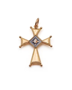 Croix pendentif de Savoie en or creux 18 karats, french regional cross, antique - Picture 1 of 5