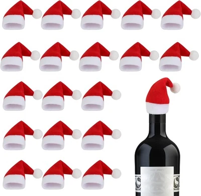 20 Pcs Mini Santa Hats,2.5x5.1inch Tiny Santa Hat Christmas Hats Bulk for Dolls  - Image 1 of 4