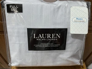 RALPH LAUREN - OXFORD BLUE STRIPES FULL SHEET SET - 4 PC - NEW - Picture 1 of 2