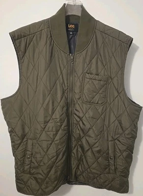 Lee Puffer Winter Vest Mens XXL Western Rancher Camp Green — 第 1/3 张图片
