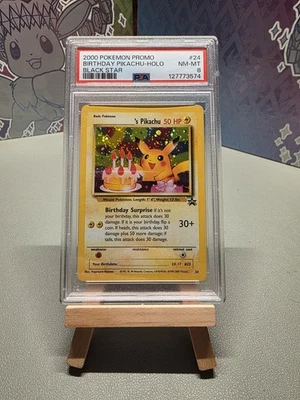 Birthday Pikachu Holo #24 Black Star Promo PSA 8 Graded Pokémon Card - Image 1 of 2