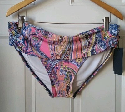 TOMMY HILFIGER WOMEN'S PAISLEY FOLDOVER SWIM BOTTOM, SIZE XL - Image 1 of 4