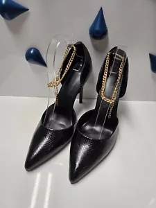 Women's Sexy Stiletto Heels Gold Chain Buckle Party High-heeled Shoes - Picture 1 of 14