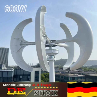 600W Windkraftanlage 12V 24V Windrad Windturbine Generator Mit Laderegler DE - Bild 1 von 4
