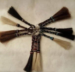 7" Horse Hair Key Chain (Ring)  w/ Tassel & Hitch Knot - 8 color choices - Picture 1 of 1