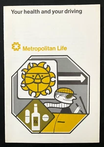 Your health and your driving, Metropolitan Life Insurance Co. (1972) Vtg Booklet - Imagen 1 de 2