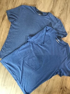 Zwei weiche H&M Basic Shirts, blau, blau meliert, Gr.S/M, weich - Bild 1 von 11