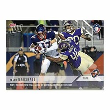 2019 JALIN MARSHALL 1st TD IN ALLIANCE OF AMERICAN FOOTBALL TOPPS NOW AAF CARD 1