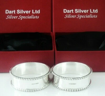 Nuevo Par Servilletero Anillo Plata Esterlina Estuche Regalo Bautizo, Sello Escocés Foto 1 de 4