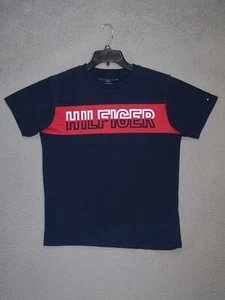 Tommy Hilfiger Short Youth Extra Large 20 Blue Red Graphic Short Sleeve Unisex - Picture 1 of 10