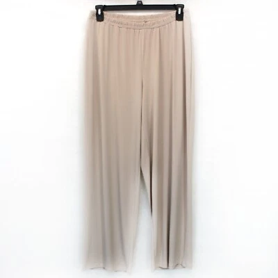 Catherines Plus Beige Wide Leg Elastic Waistband Relax Pants 30W - Image 1 of 4