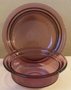 Corning Ware Vision Cranberry Pyrex Glass Casseroles V-30-B 24 oz V-31-B 1 qt - Picture 1 of 3