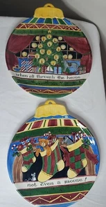 Portmeirion Studio A Christmas Story (2) Ornament Dessert Plates Susan Winget - Picture 1 of 8