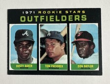 1971 Topps Baseball Card #709 SP Dusty Baker Don Baylor RC EX Sharp