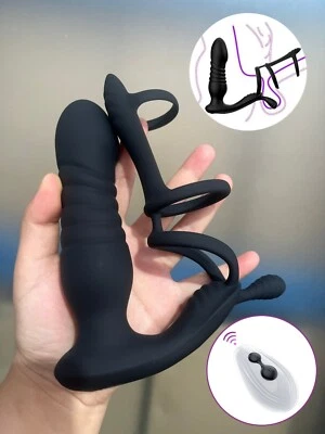 Male Prostate Massager Vibrator Thrusting Anal Butt Plug Dildo Sex Toys for Men - Image 1 of 4
