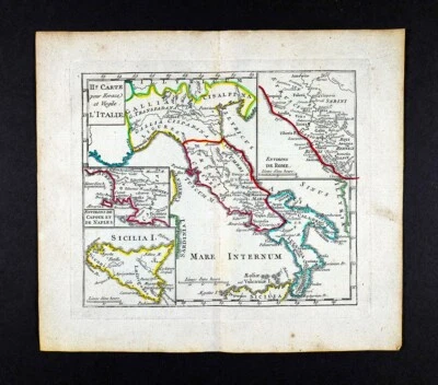 Mapa Delalain 1810 Imperio Romano Horacio Virgilio Era Italia Sicilia Roma Nápoles Foto 1 de 4