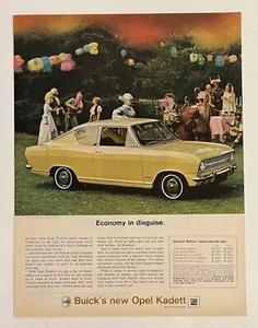 Buick 1966 VTG Life Print Add 10.5X13.5 Yellow Opel Kadett - Picture 1 of 3