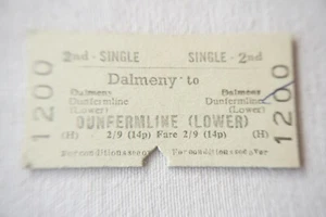 1970 Dalmeny nach Dunfermline British Rail Railway Zugticket  - Bild 1 von 2