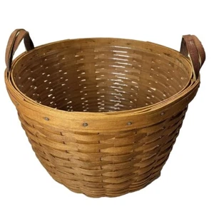 Longaberger Basket 1992 Veggie-Fruit w|Protector & Blue Cloth Liner 13”WX 9" H - Picture 1 of 20