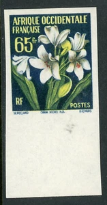 French Colony 1958 French West Africa 65fr Flowers #122 IMPERF MNH H274 ⭐⭐ - Picture 1 of 2