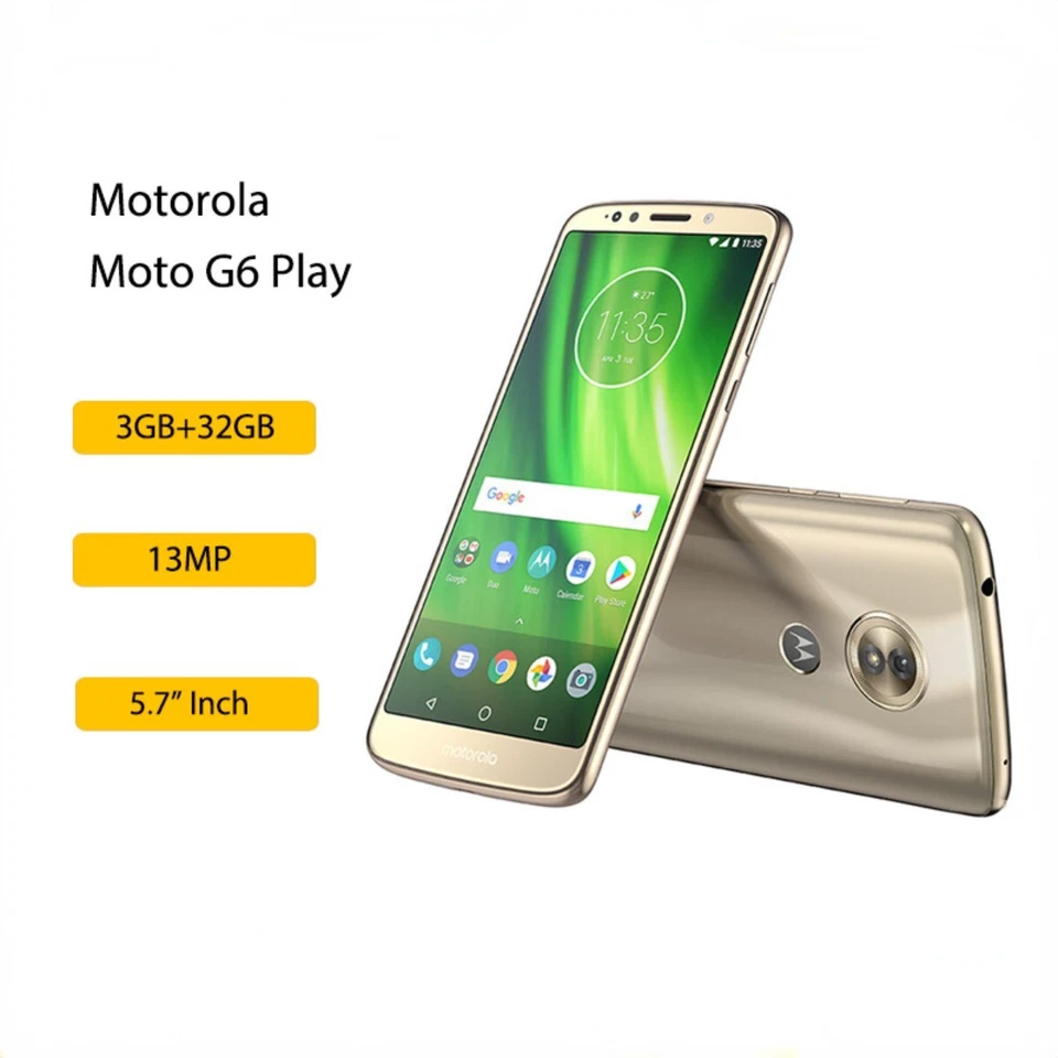 Motorola Moto G6 Play XT1922 5.7 3GB RAM 16GB ROM Original Fingerprint Phone - Immagine 1 di 4