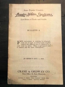 Leader Wassersystem Kran & Ordway St. Paul MN 1910 Werbung antikes Bulletin - Bild 1 von 4