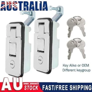 2x Chrome Compression Lock, Push Latch, Tool Box, Canopy Pop Up RV Trailer w/Key - Picture 1 of 12