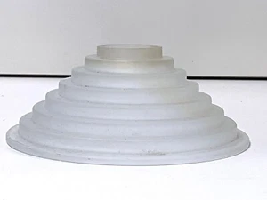 Vintage Frosted Glass Art Deco Stepped Tier Lamp / Ceiling / Pendant Light Shade - Picture 1 of 6