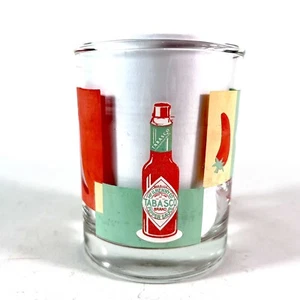 Vaso de vidrio Tabasco McIlhenny salsa de pimienta picante artículos de barra de colección - Imagen 1 de 6
